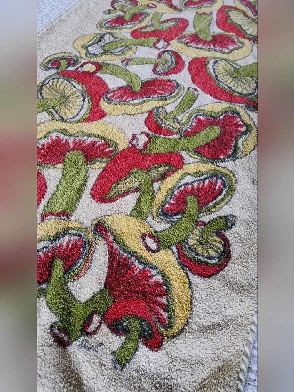 Vintage Cannon Mushrooms Hand Towel